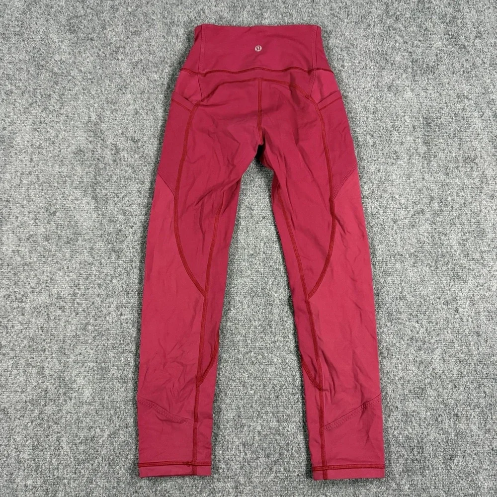 Lululemon Leggings Womens 2 Red Crop 23